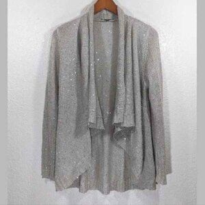Sisters Sparkly Open Front Draped Mohair Cardigan Size S